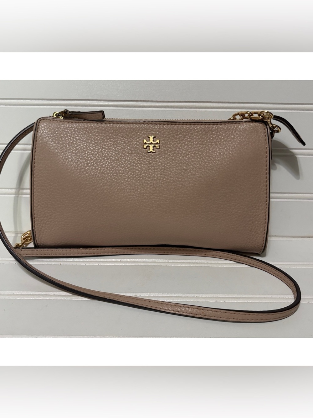 TORY BURCH Kira Baby Pink Leather Classic Chain Crossbody Shoulder Wallet Bag